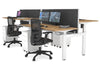 Just Right Height Adjustable 4 Person H-Bench Workstation - White Frame [1400L x 700W] - Thumbnail 96 