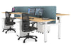 Just Right Height Adjustable 4 Person H-Bench Workstation - White Frame [1400L x 700W] - Thumbnail 121 