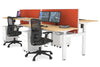 Just Right Height Adjustable 4 Person H-Bench Workstation - White Frame [1400L x 700W] - Thumbnail 26 