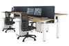 Just Right Height Adjustable 4 Person H-Bench Workstation - White Frame [1400L x 700W] - Thumbnail 125 