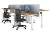 Just Right Height Adjustable 4 Person H-Bench Workstation - White Frame [1400L x 700W] - Thumbnail 122 