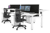 Just Right Height Adjustable 4 Person H-Bench Workstation - White Frame [1400L x 700W] - Thumbnail 8 