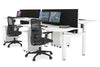 Just Right Height Adjustable 4 Person H-Bench Workstation - White Frame [1400L x 700W] - Thumbnail 7 
