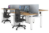 Just Right Height Adjustable 4 Person H-Bench Workstation - White Frame [1400L x 700W] - Thumbnail 123 