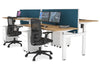 Just Right Height Adjustable 4 Person H-Bench Workstation - White Frame [1400L x 700W] - Thumbnail 47 