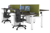 Just Right Height Adjustable 4 Person H-Bench Workstation - White Frame [1400L x 700W] - Thumbnail 62 