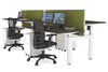 Just Right Height Adjustable 4 Person H-Bench Workstation - White Frame [1400L x 700W] - Thumbnail 103 