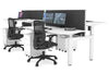 Just Right Height Adjustable 4 Person H-Bench Workstation - White Frame [1400L x 700W] - Thumbnail 20 