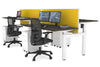 Just Right Height Adjustable 4 Person H-Bench Workstation - White Frame [1400L x 700W] - Thumbnail 101 