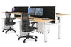Just Right Height Adjustable 4 Person H-Bench Workstation - White Frame [1400L x 700W] - Thumbnail 23 