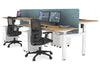 Just Right Height Adjustable 4 Person H-Bench Workstation - White Frame [1400L x 700W] - Thumbnail 127 