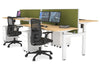 Just Right Height Adjustable 4 Person H-Bench Workstation - White Frame [1400L x 700W] - Thumbnail 29 