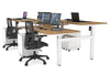 Just Right Height Adjustable 4 Person H-Bench Workstation - White Frame [1400L x 800W] - Thumbnail 38 