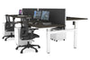 Just Right Height Adjustable 4 Person H-Bench Workstation - White Frame [1400L x 800W] - Thumbnail 110 