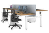 Just Right Height Adjustable 4 Person H-Bench Workstation - White Frame [1400L x 800W] - Thumbnail 122 