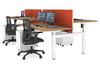 Just Right Height Adjustable 4 Person H-Bench Workstation - White Frame [1400L x 800W] - Thumbnail 85 