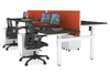 Just Right Height Adjustable 4 Person H-Bench Workstation - White Frame [1400L x 800W] - Thumbnail 99 