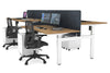 Just Right Height Adjustable 4 Person H-Bench Workstation - White Frame [1400L x 800W] - Thumbnail 125 