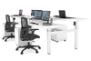 Just Right Height Adjustable 4 Person H-Bench Workstation - White Frame [1400L x 800W] - Thumbnail 6 