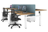 Just Right Height Adjustable 4 Person H-Bench Workstation - White Frame [1400L x 800W] - Thumbnail 127 