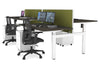 Just Right Height Adjustable 4 Person H-Bench Workstation - White Frame [1400L x 800W] - Thumbnail 103 