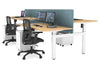 Just Right Height Adjustable 4 Person H-Bench Workstation - White Frame [1400L x 800W] - Thumbnail 121 