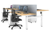 Just Right Height Adjustable 4 Person H-Bench Workstation - White Frame [1400L x 800W] - Thumbnail 116 