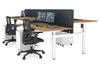 Just Right Height Adjustable 4 Person H-Bench Workstation - White Frame [1400L x 800W] - Thumbnail 124 