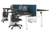 Just Right Height Adjustable 4 Person H-Bench Workstation - White Frame [1400L x 800W] - Thumbnail 64 