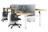 Just Right Height Adjustable 4 Person H-Bench Workstation - White Frame [1400L x 800W] - Thumbnail 117 