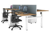 Just Right Height Adjustable 4 Person H-Bench Workstation - White Frame [1400L x 800W] - Thumbnail 49 