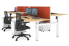 Just Right Height Adjustable 4 Person H-Bench Workstation - White Frame [1400L x 800W] - Thumbnail 26 