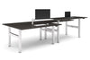 Just Right Height Adjustable 4 Person H-Bench Workstation - White Frame [1600L x 700W] - Thumbnail 9 