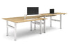 Just Right Height Adjustable 4 Person H-Bench Workstation - White Frame [1600L x 700W] - Thumbnail 7 