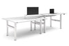 Just Right Height Adjustable 4 Person H-Bench Workstation - White Frame [1600L x 700W] - Thumbnail 6 