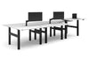 Just Right Height Adjustable 6 Person H-Bench Workstation - Black Frame [1200L x 800W with Cable Scallop] - Thumbnail 6 