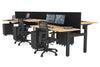 Just Right Height Adjustable 6 Person H-Bench Workstation - Black Frame [1400L x 700W] - Thumbnail 23 