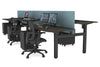 Just Right Height Adjustable 6 Person H-Bench Workstation - Black Frame [1400L x 700W] - Thumbnail 134 