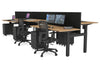 Just Right Height Adjustable 6 Person H-Bench Workstation - Black Frame [1400L x 700W] - Thumbnail 39 