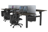 Just Right Height Adjustable 6 Person H-Bench Workstation - Black Frame [1400L x 700W] - Thumbnail 130 