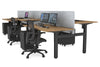 Just Right Height Adjustable 6 Person H-Bench Workstation - Black Frame [1400L x 700W] - Thumbnail 124 