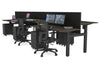 Just Right Height Adjustable 6 Person H-Bench Workstation - Black Frame [1400L x 700W] - Thumbnail 55 