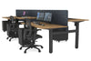 Just Right Height Adjustable 6 Person H-Bench Workstation - Black Frame [1400L x 700W] - Thumbnail 125 