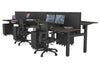 Just Right Height Adjustable 6 Person H-Bench Workstation - Black Frame [1400L x 700W] - Thumbnail 68 