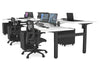 Just Right Height Adjustable 6 Person H-Bench Workstation - Black Frame [1400L x 800W with Cable Scallop] - Thumbnail 1 