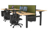 Just Right Height Adjustable 6 Person H-Bench Workstation - Black Frame [1400L x 800W with Cable Scallop] - Thumbnail 75 