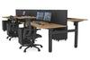 Just Right Height Adjustable 6 Person H-Bench Workstation - Black Frame [1400L x 800W with Cable Scallop] - Thumbnail 52 