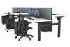 Just Right Height Adjustable 6 Person H-Bench Workstation - Black Frame [1400L x 800W with Cable Scallop] - Thumbnail 17 