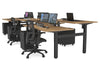 Just Right Height Adjustable 6 Person H-Bench Workstation - Black Frame [1400L x 800W with Cable Scallop] - Thumbnail 83 
