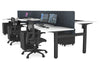 Just Right Height Adjustable 6 Person H-Bench Workstation - Black Frame [1400L x 800W with Cable Scallop] - Thumbnail 113 